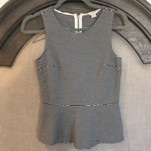 J Crew Striped Peplum Top